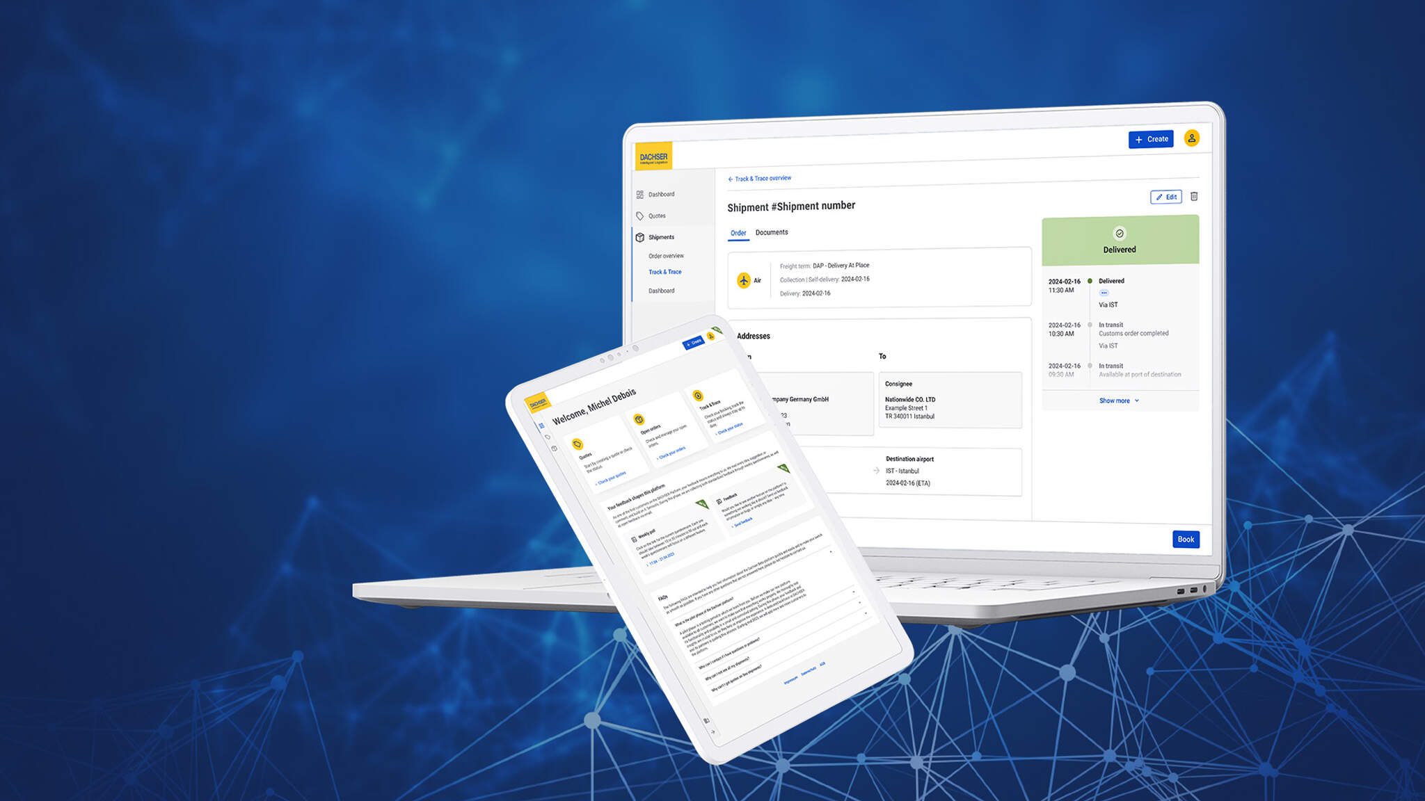 Digitale Plattformen führen die Informationen aus integrierten Systemen zusammen. Foto: DACHSER
 